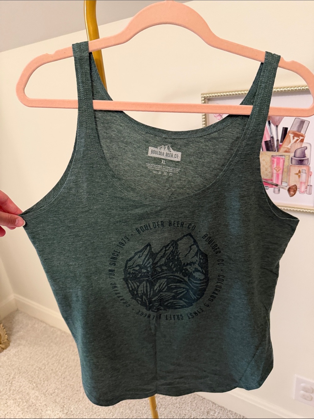 Women's Green Graphic Tank Top